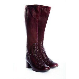 Women’s Leather Boots 1970’S Degas Calzados ELDA CHIERNO Spain SFA Maroon 5M